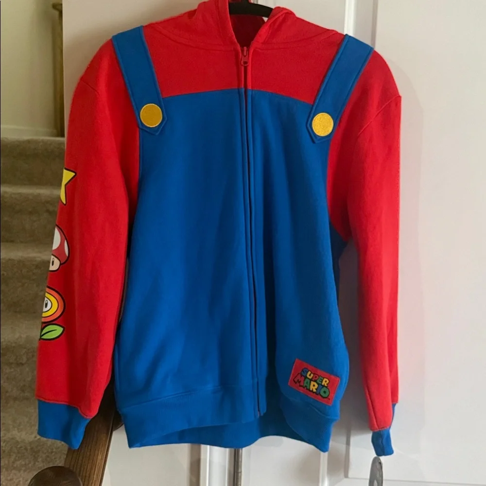 Super Mario Red and Blue Hoodie - Picture 9 of 9